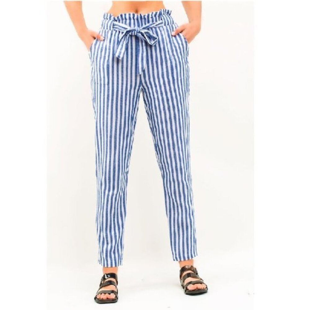Blue Spice Cotton Striped Pants